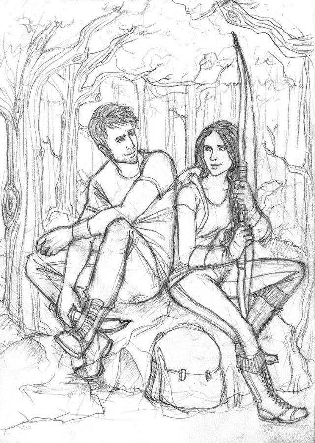 Hunger Games Character Coloring Pages The hunger games [hunting 