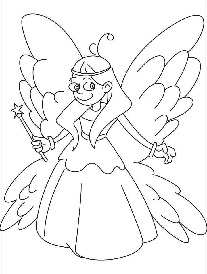 easy fairy Colouring Pages