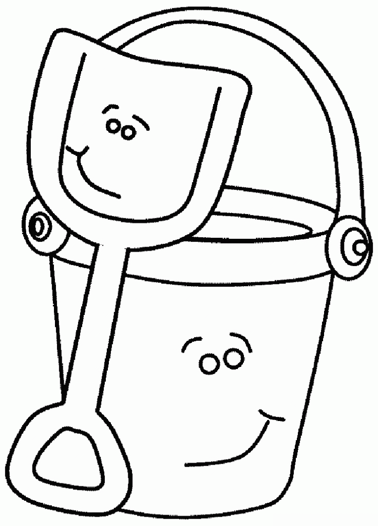 Shovel and Bucket summer coloring pages | Coloring Pages