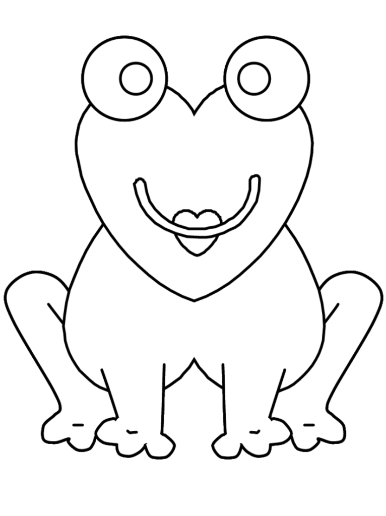 Simple frog coloring pages for kids | Coloring Pages