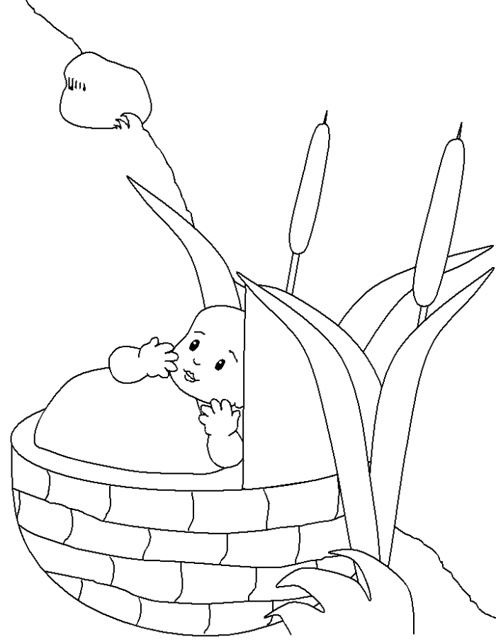 Baby Moses Was Very Packed And Funny Coloring Page - Baby Coloring 