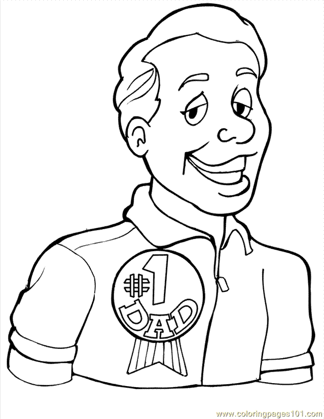 Coloring Pages Number 1 Dad (Education > Numbers) - free printable 