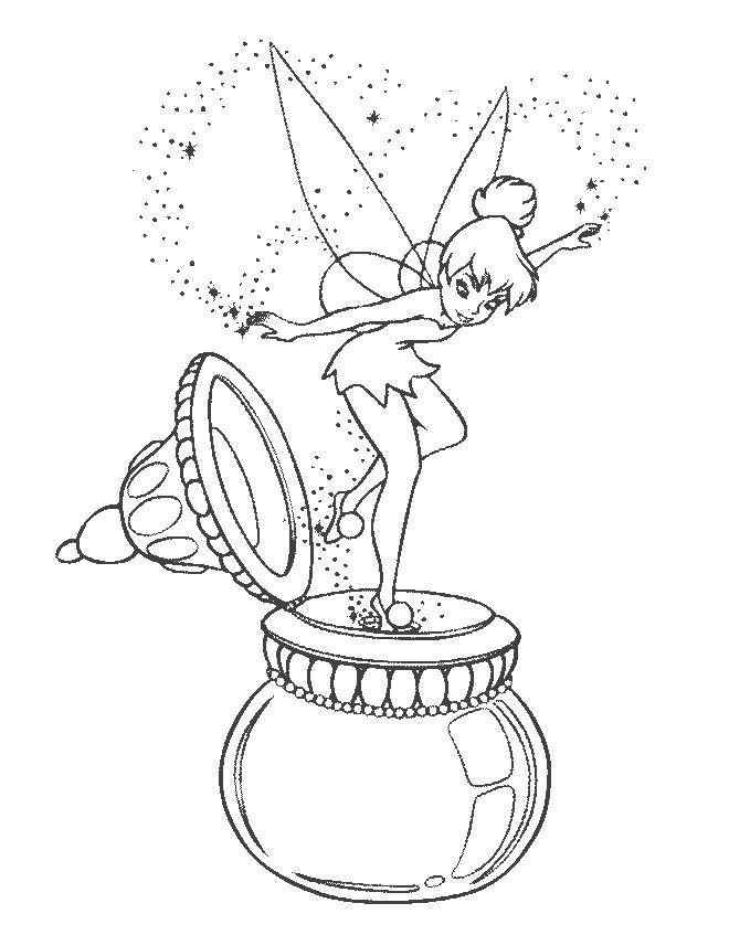 Peter Pan and Tinkerbell Colouring Pages - Disney Coloring Pages 