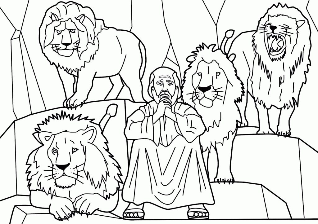 Daniel And The Lions Den Coloring Page - Free Coloring Pages For 