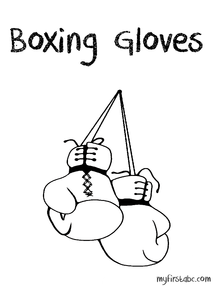 Boxing Gloves Coloring Page - My First ABC