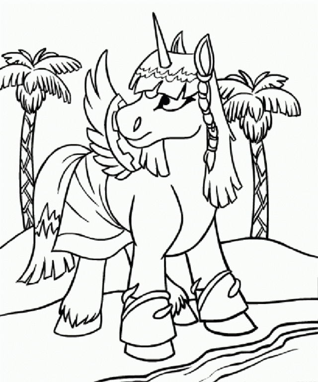 Neopets Weird Unicorn Coloring Page Coloringplus 221265 Neopet 