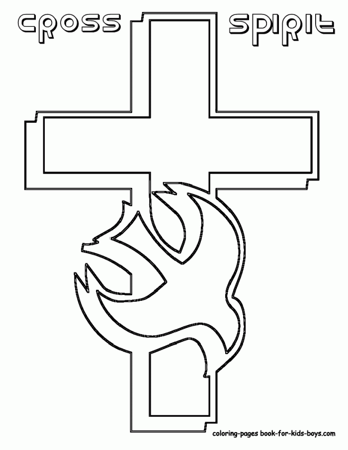 Cross Coloring Page For Kids