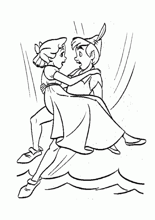 Peter Pan With Jane Printable Coloring Page Printable Coloring 