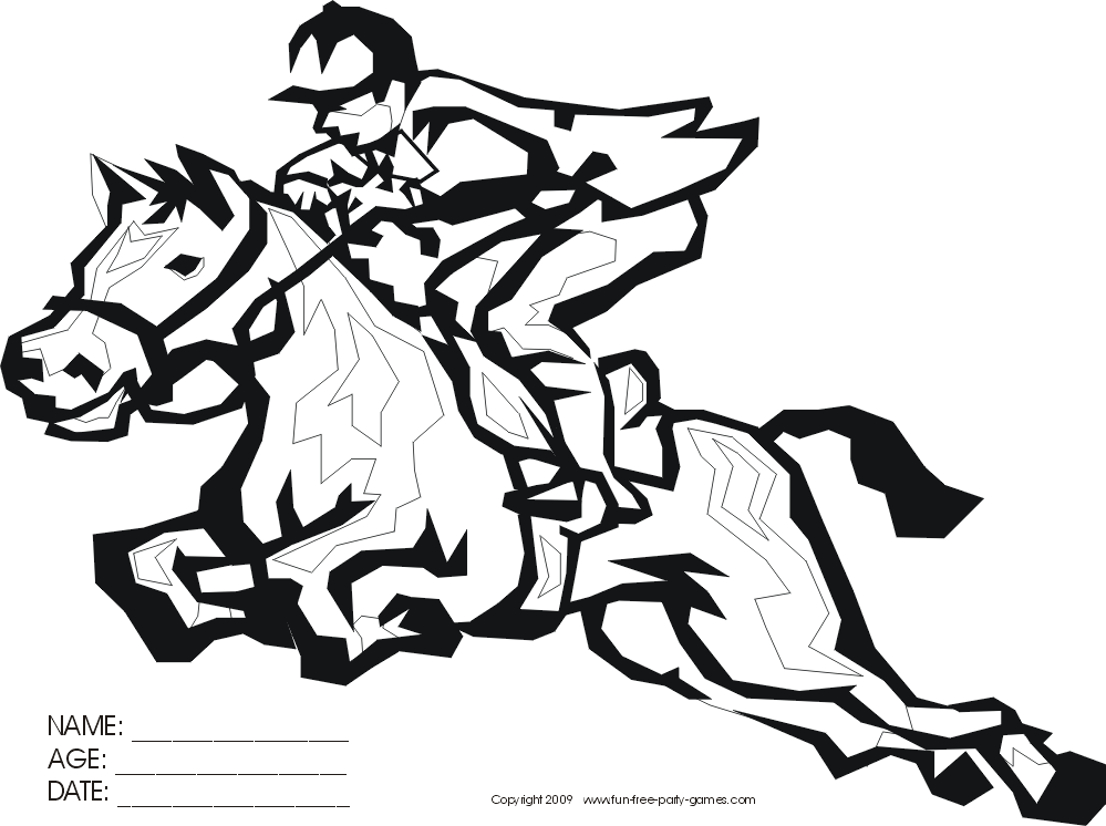 Horses Jumping Coloring Pages