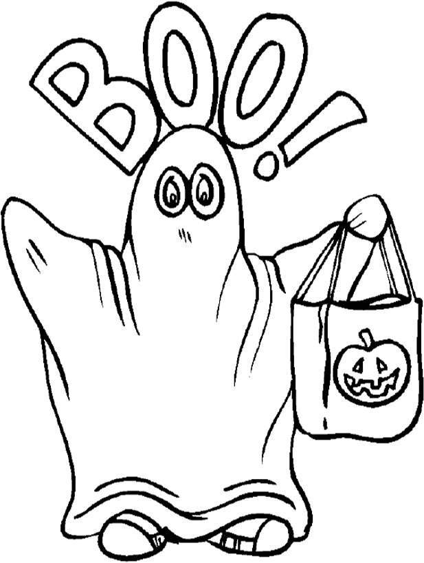 Pix For > Halloween Ghost Coloring Page