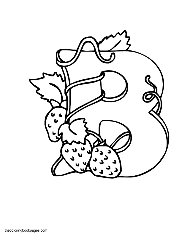 letter berries kitchen icons and letters coloring pages