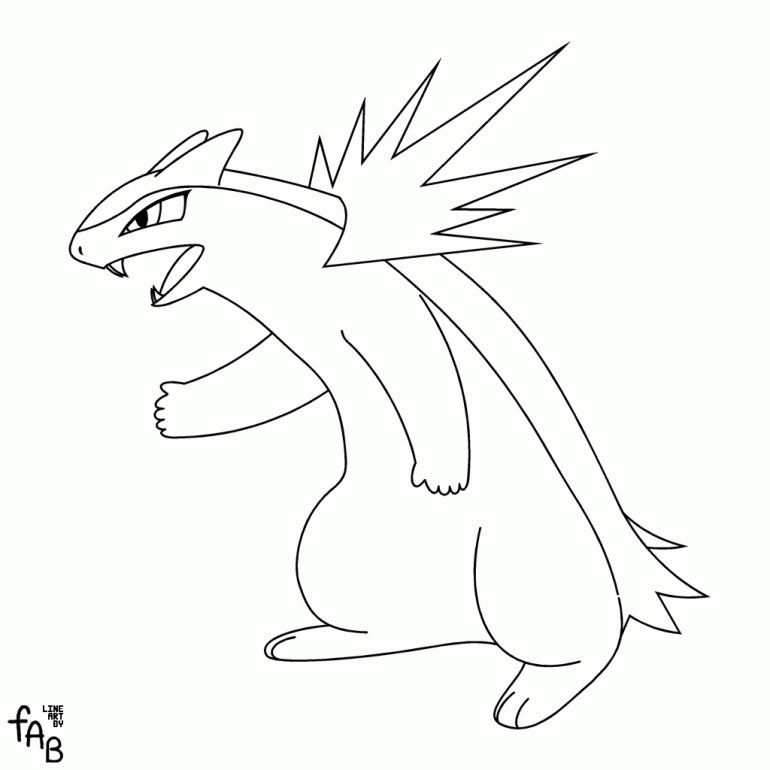 Pokemon Coloring Pages Typhlosion | Online Coloring Pages