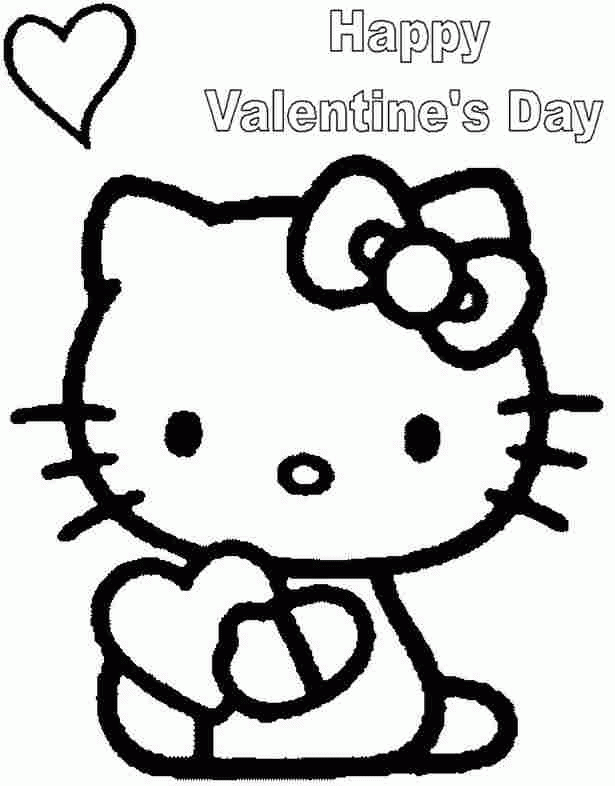 Hello Kitty Valentine Colouring Pages Free For Toddler 10076#