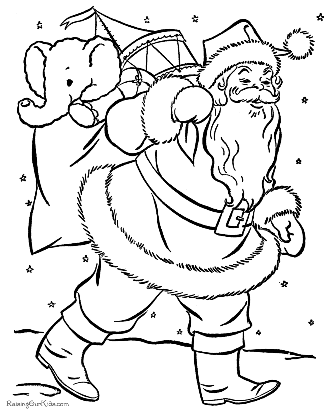 Santa Claus Coloring Pages - Bag of Toys!