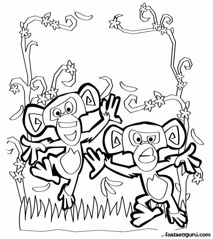Printable Monkeys Of Madagascar Mason And Phil Coloring Pages