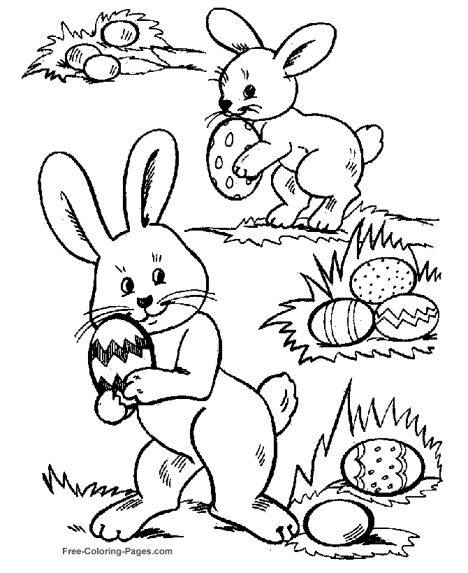 Easter Egg Hunt Coloring Pages 554 | Free Printable Coloring Pages