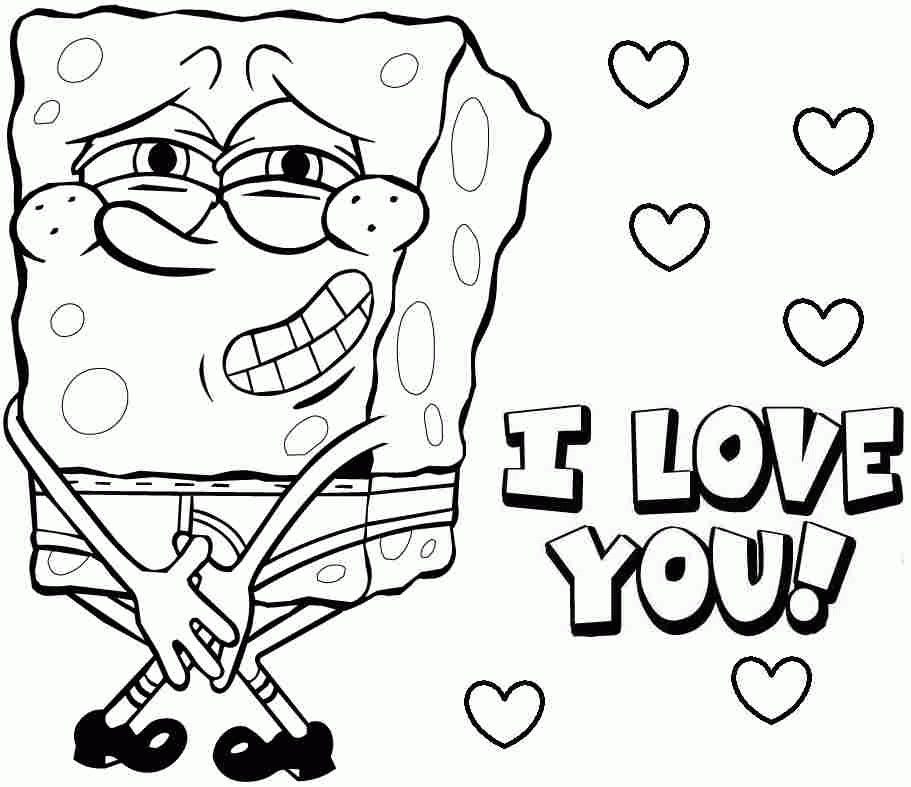 spongebob valentines Colouring Pages