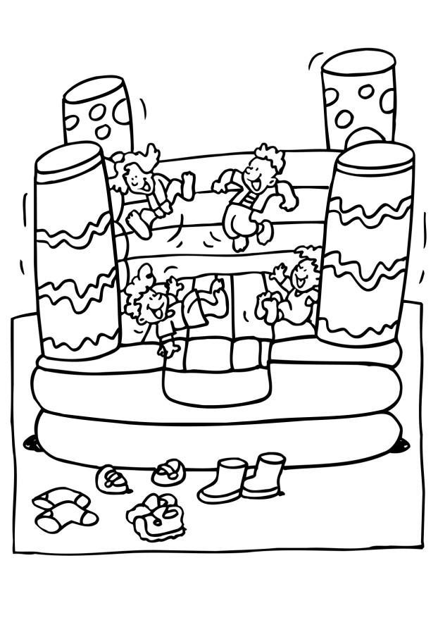 Coloring page bouncy castle - img 6549.