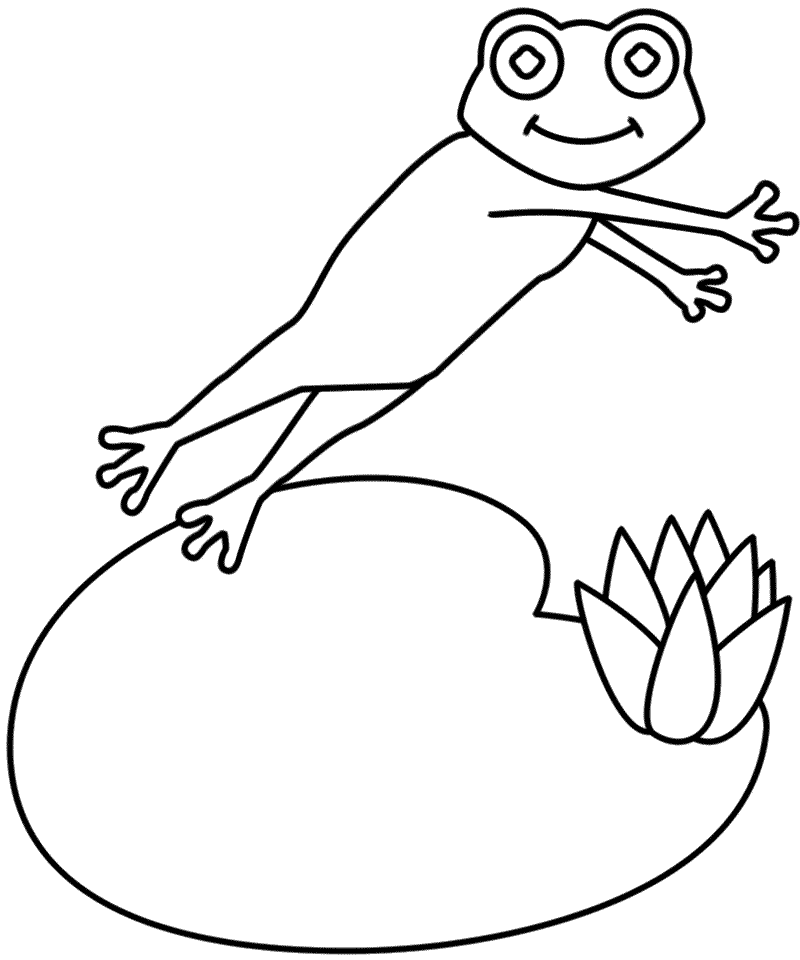 Frog Lily Pad Coloring Page Illustrator Pig