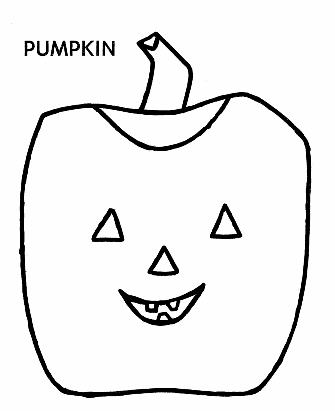 Halloween Coloring Page Sheets - Simple Pumpkin to color | BlueBonkers