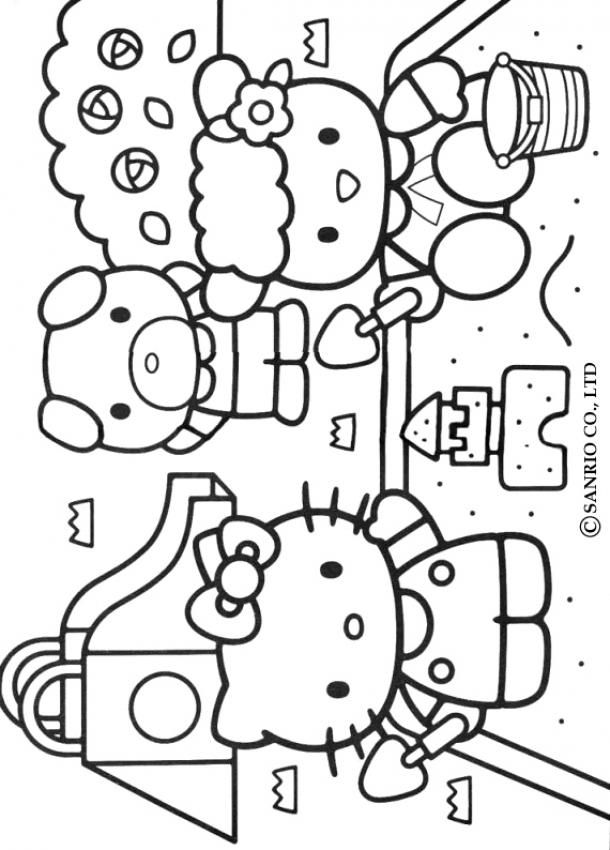 hello kity and friends Colouring Pages (page 3)