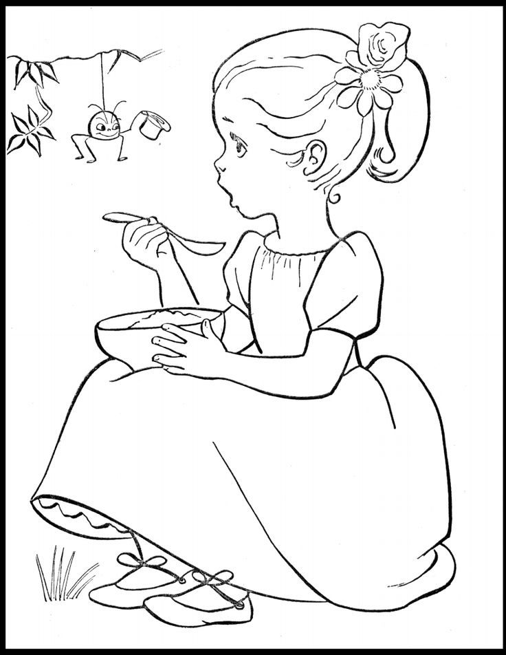 Little Miss Muffet | Colouring Pages