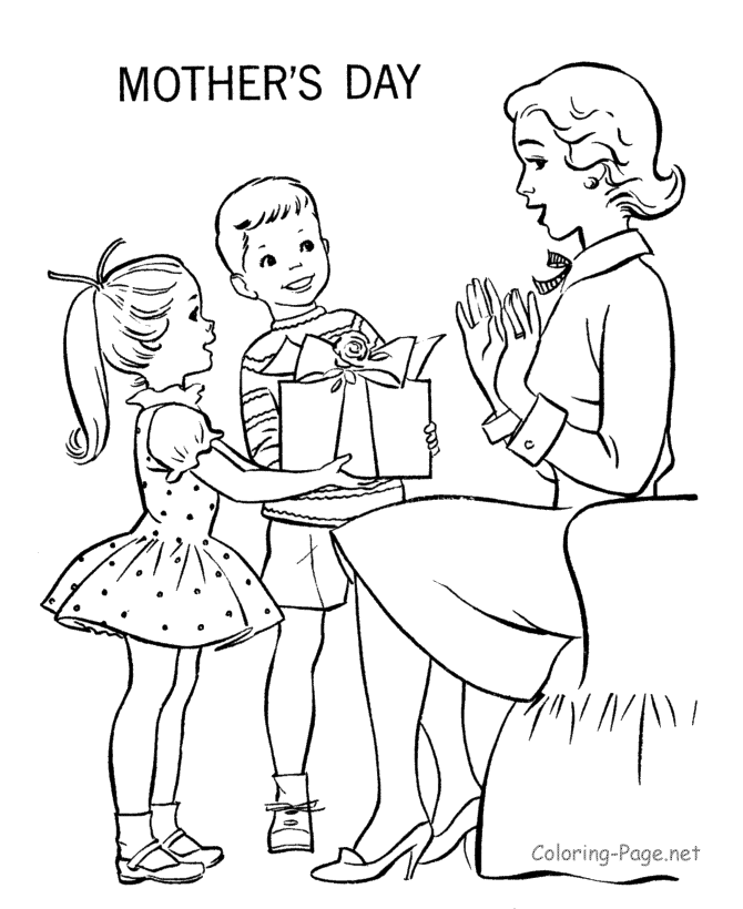 mothers day coloring page happy mom