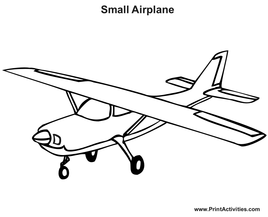 Airplane Coloring Page | Small Plane