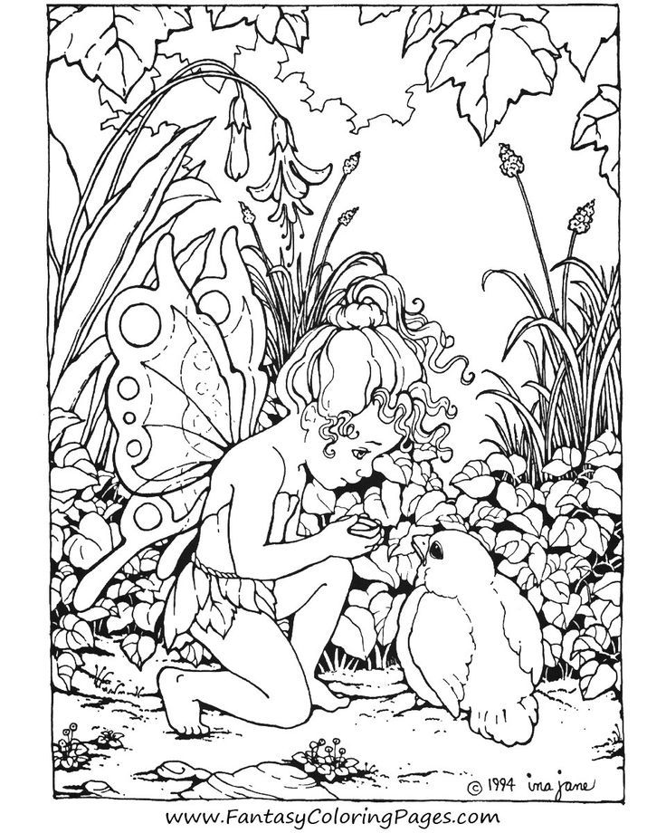 Mythical Fairy Coloring Page for Adults