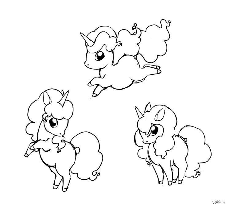 fat unicorn Colouring Pages