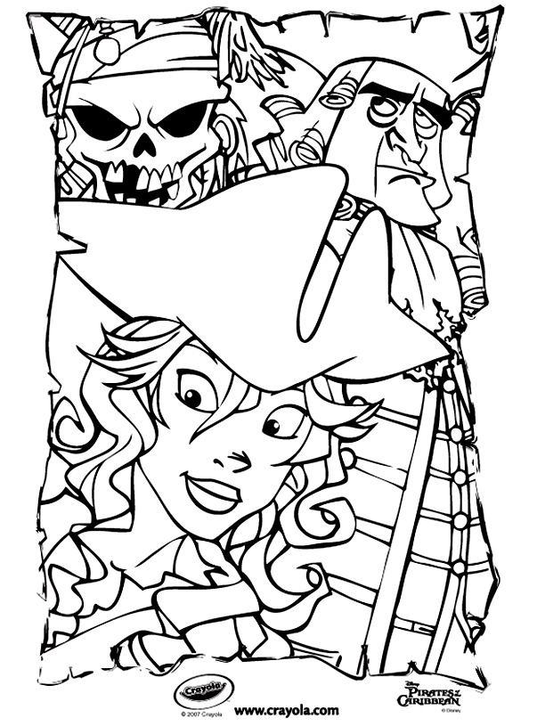 girl pirate coloring page | Lyra's treasure hunt party