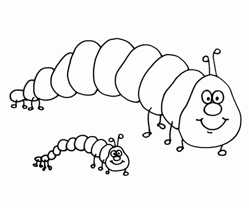Caterpillar In The Leaves Coloring Pages - Caterpillar Coloring 
