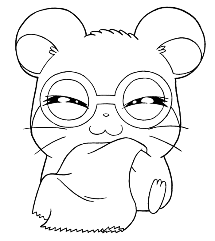 Hamtaro Characters Free Coloring Page - Cartoon Coloring Pages on 