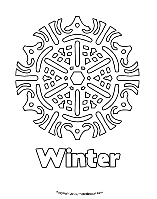 Snowflake Free Coloring Pages for Kids - Printable Colouring Sheets