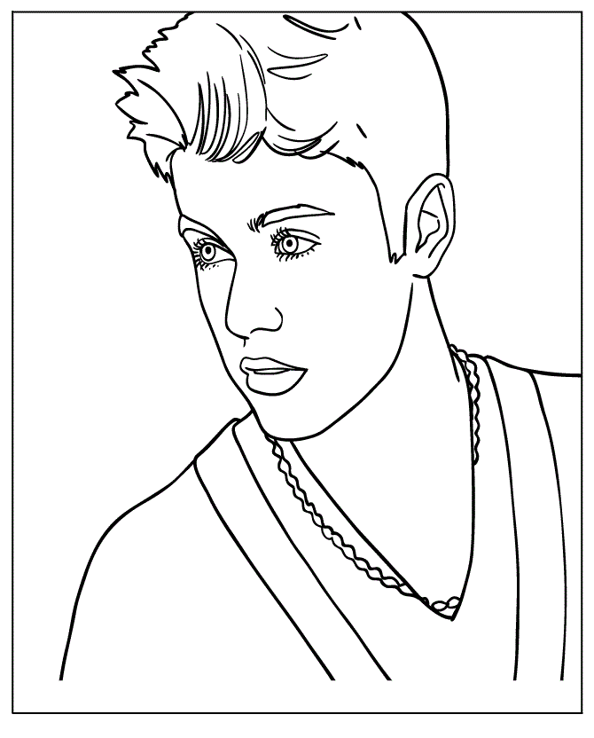 Justin Bieber Colouring Pages