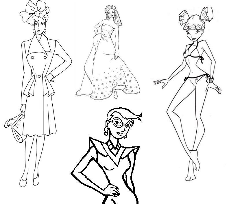 fashion design models Colouring Pages