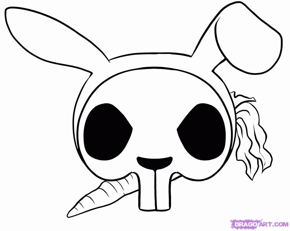 How to Draw a Rabbit Skull, Step by Step, Symbols, Pop Culture 