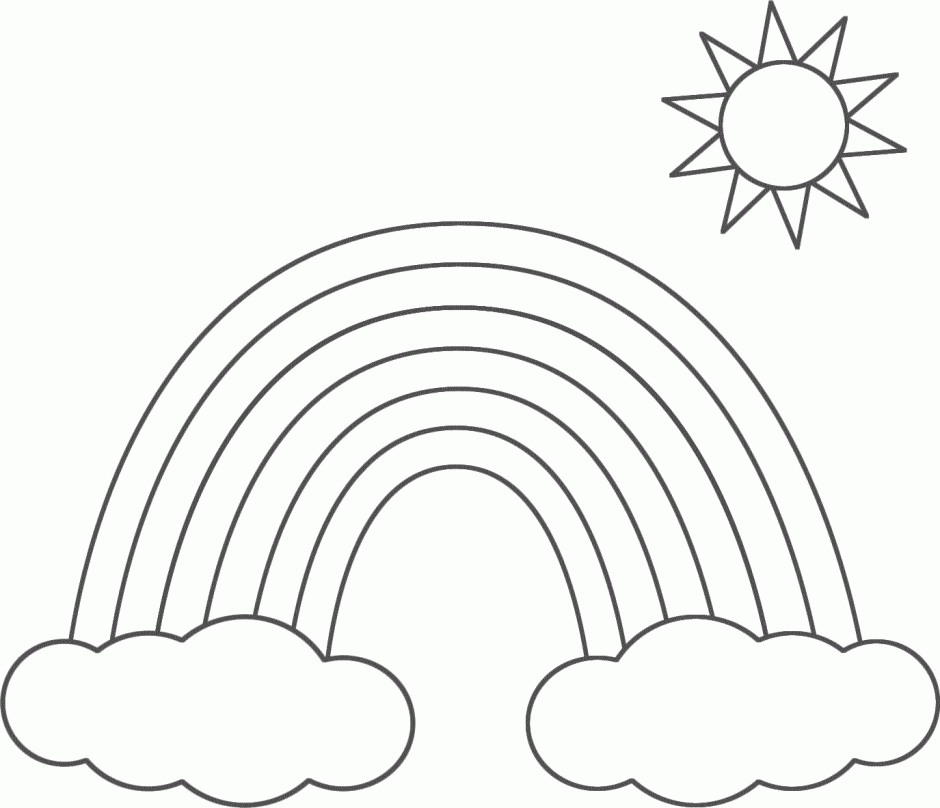 Rainbow Outline Coloring Page Coloring Pages Coloring Pages For 