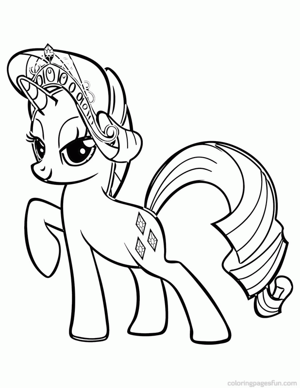 My Little Pony Coloring Pages CUTE Rarity Tiara Free Printable 