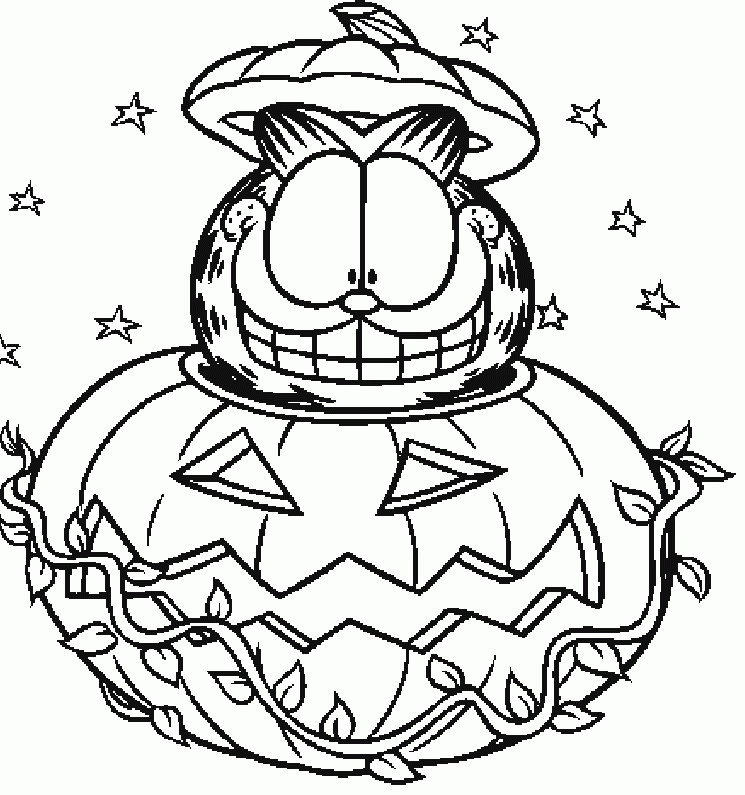 Download Garfield And Pumpkins Coloring Page Or Print Garfield And 