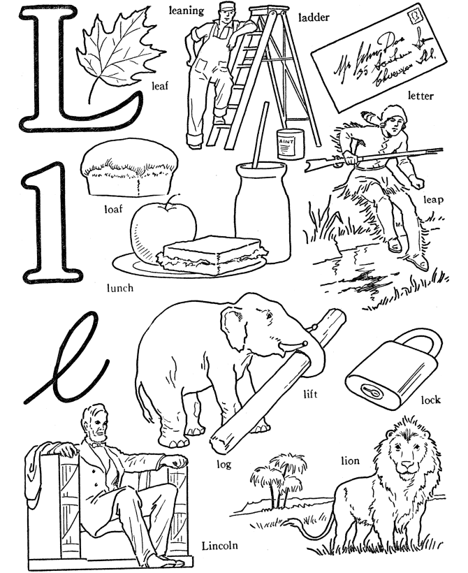 ABC Words Coloring Pages – Letter L – Lincoln | coloring pages