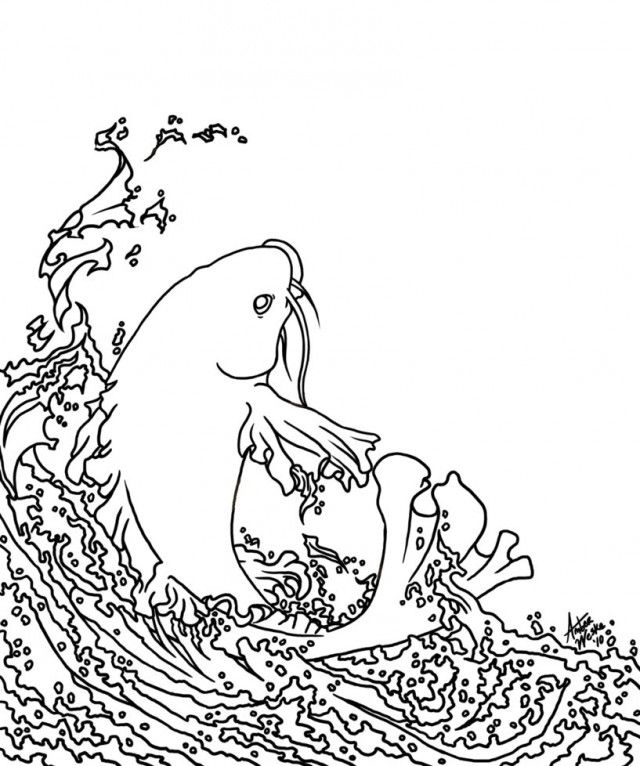 Koi Coloring Page By Nortiker On DeviantART 195454 Koi Fish 