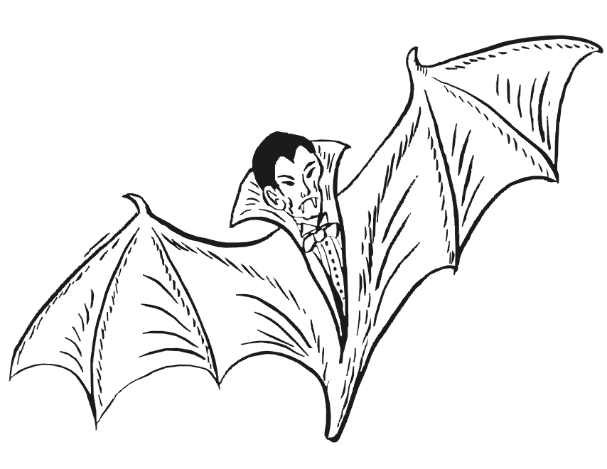 Vampire Coloring Page | Vampire Bat