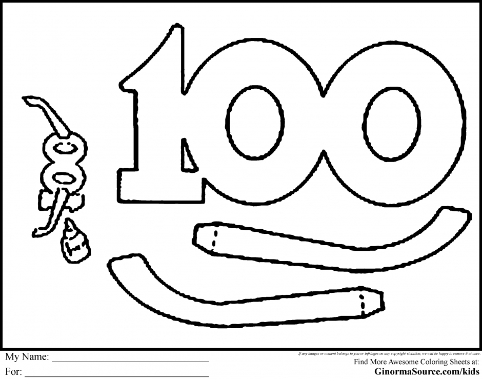Large Crayons Coloring Page 100th Day Of School 138754 100th Day 