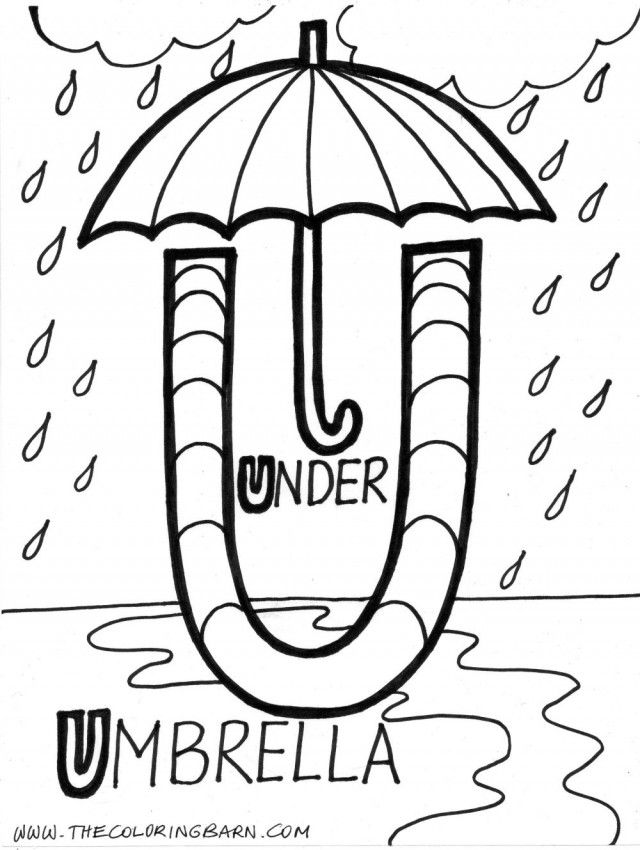 alphabet U Umbrella coloring pages | Coloring Pages