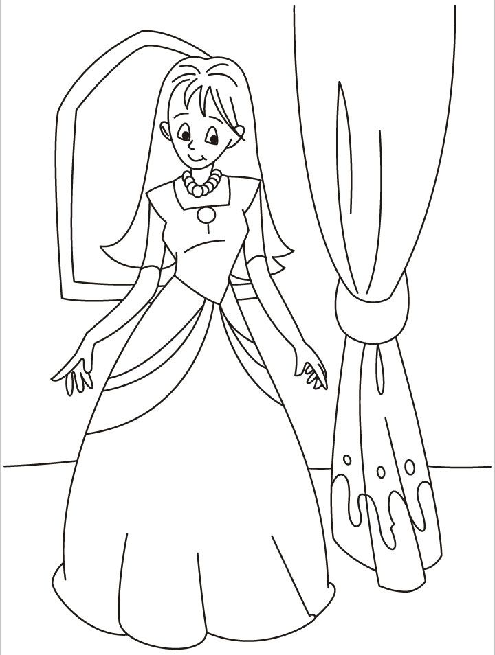 A little princess comes out his chamber to greet you coloring 