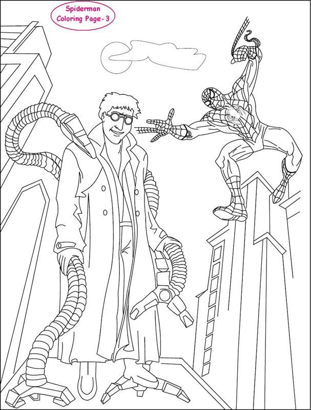 Spiderman coloring page for kids 3: Spiderman coloring page for kids 3