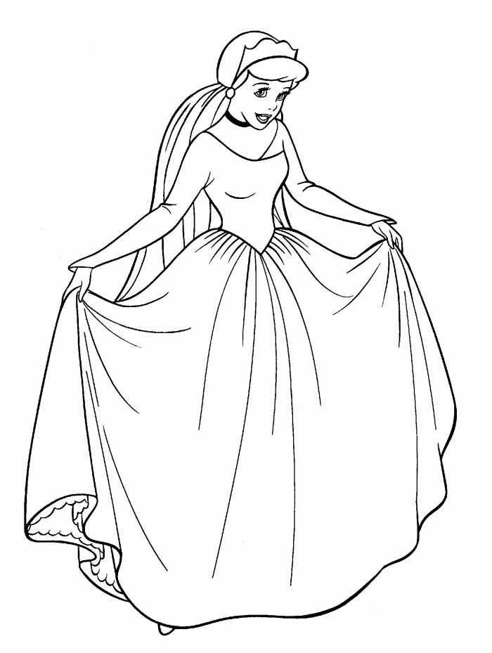 The Cinderella Princess Coloring Pages Free | Kids Coloring Page