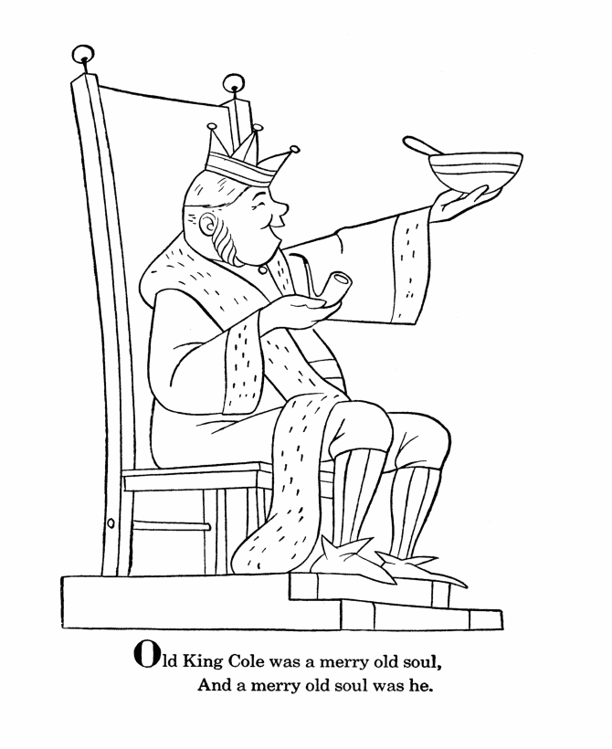 Old King Cole 1 - Coloring Page | nursery rhymes