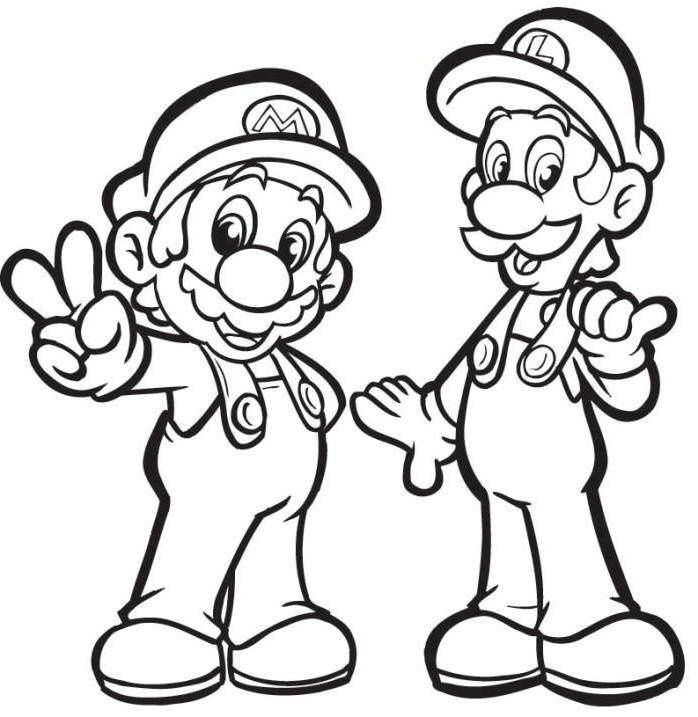 mario with luigi coloring pages | Holden's Stuff